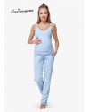 Пижама для беременных и кормления Creative Mama Blue Coton (хлопок)