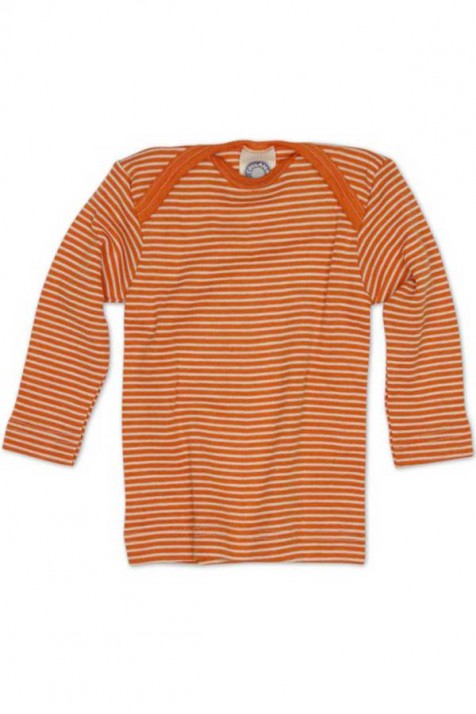 Кофточка длинный рукав, шерсть/шелк, оранжевый цвет, Cosilana