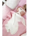 Плед для новорожденных Фламинго 70х120 ушастик розовый
