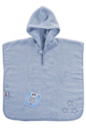 Пончо детское махровое с капюшоном XKKO Organic - Baby Blue Stars