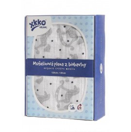 Пеленки из органического хлопка XKKO 120x120 Серебряная лошадка-качалка