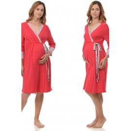 Халат для вагітних і годуючих Mamma Lux червоний