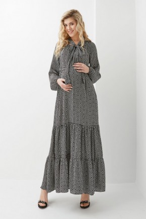 Платье для беременных и кормящих Dianora 1308 черно-белое