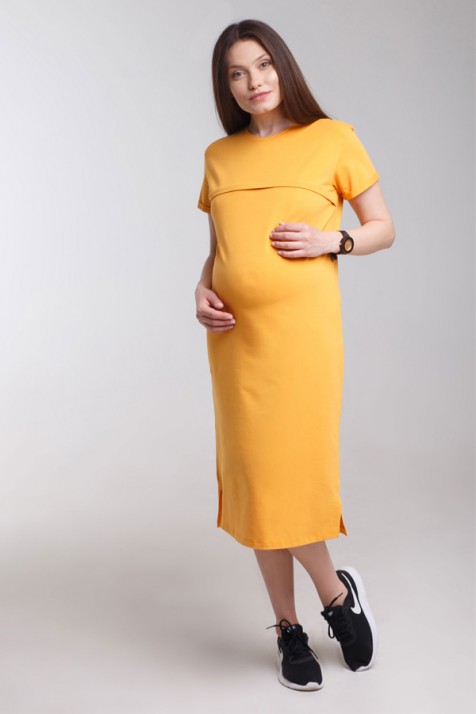 Сукня футболка для вагітних і годуючих ZNANA Simple Long сірий