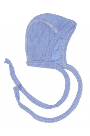 Термошапка для новорожденных 3го состава хлопок/шерсть/шелк Cosilana голубая