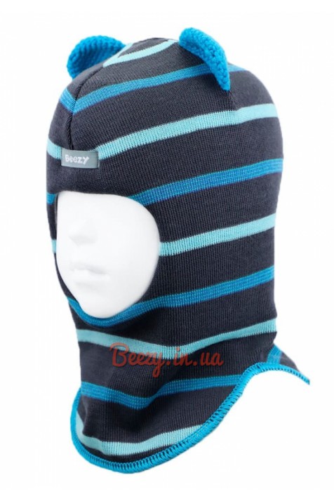Шлем зимний для мальчика Beezy арт.1408, цвет синий