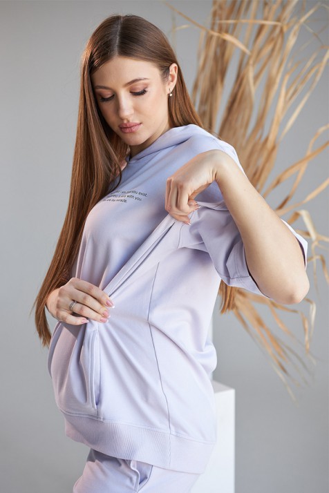 Утепленный худи для беременных и кормящих Dianora 2105 серый