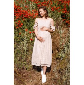 Платье для беременных и кормящих To be 2710 бежевое