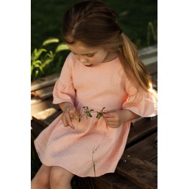 Муслінова сукня для дівчинки персик