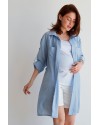Блуза для беременных и кормящих To be 1268 голубая