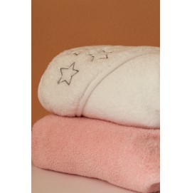 Дитяче махрове полотенце з капюшоном XKKO 90x95 Organic-біле