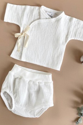Муслиновый комплект для новорожденных, белый