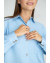 Рубашка оверсайз на пуговицах для беременных, To Be 2101711 , Голубой