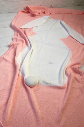 Плед для новорожденных Фламинго 70х120 ушастик персик