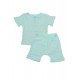 Мусліновий комплект для хлопчика шорти + сорочка, беж в листочки