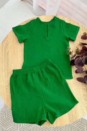 Муслиновый комплект, шорты+рубашка, SUNNY, трава