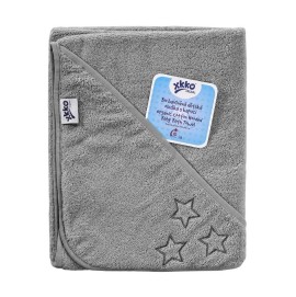 Дитяче махрове полотенце з капюшоном XKKO 90x95 Organic-блакитне