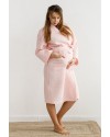 Вафельный халат для беременных  Magbaby розовый