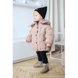 Детская Зимняя куртка-пуффер Brick, коричневая, MagBaby