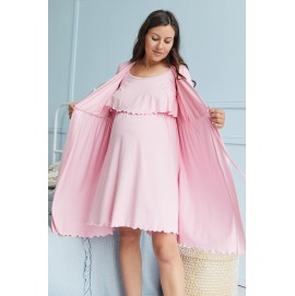 Комплект (рубашка и халат) для беременных и кормящих Melanie - Голубой Lullababe