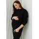 Утепленный Свитшот для беременных и кормящих Berlin - черный Lullababe