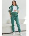 Теплі спортивні штани для вагітних Frankfurt - Оливковый