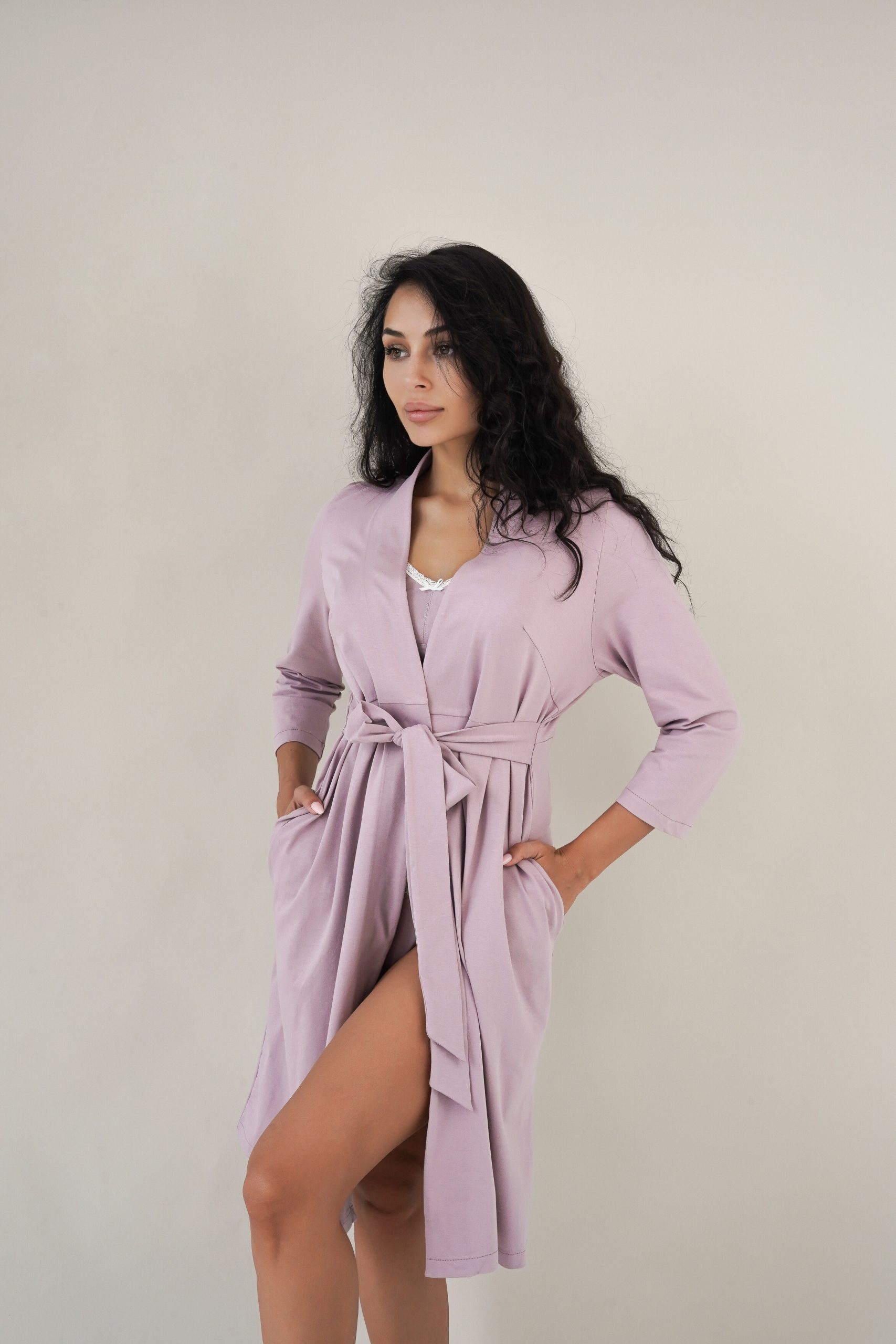 Халат для вагітних та годуючих матусь Soft&Lace - Аметист - Зображення 2