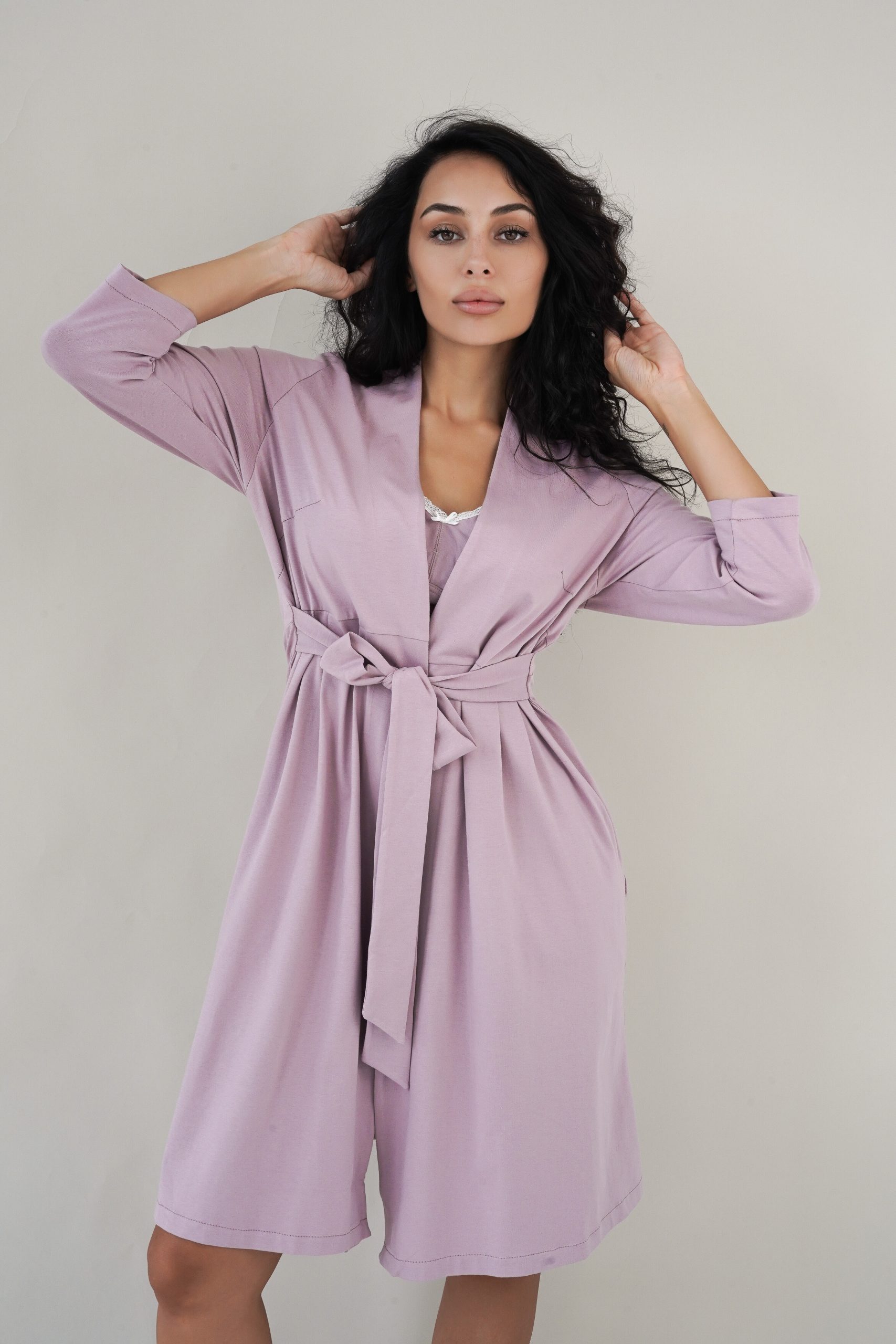 Халат для вагітних та годуючих матусь Soft&Lace - Аметист - Зображення 4
