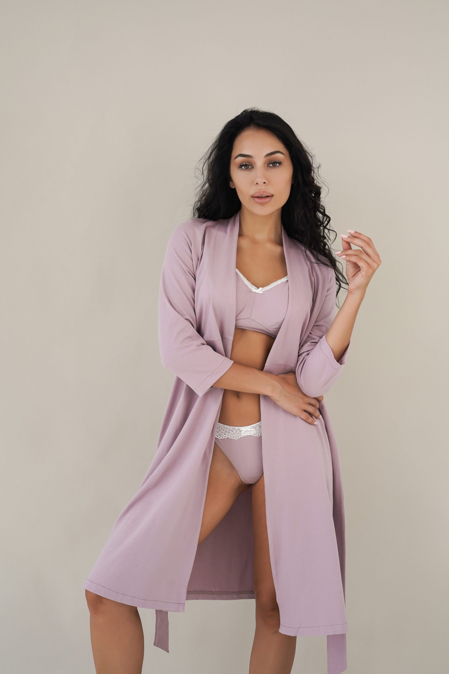 Халат для вагітних та годуючих матусь Soft&Lace - Аметист - Зображення 8