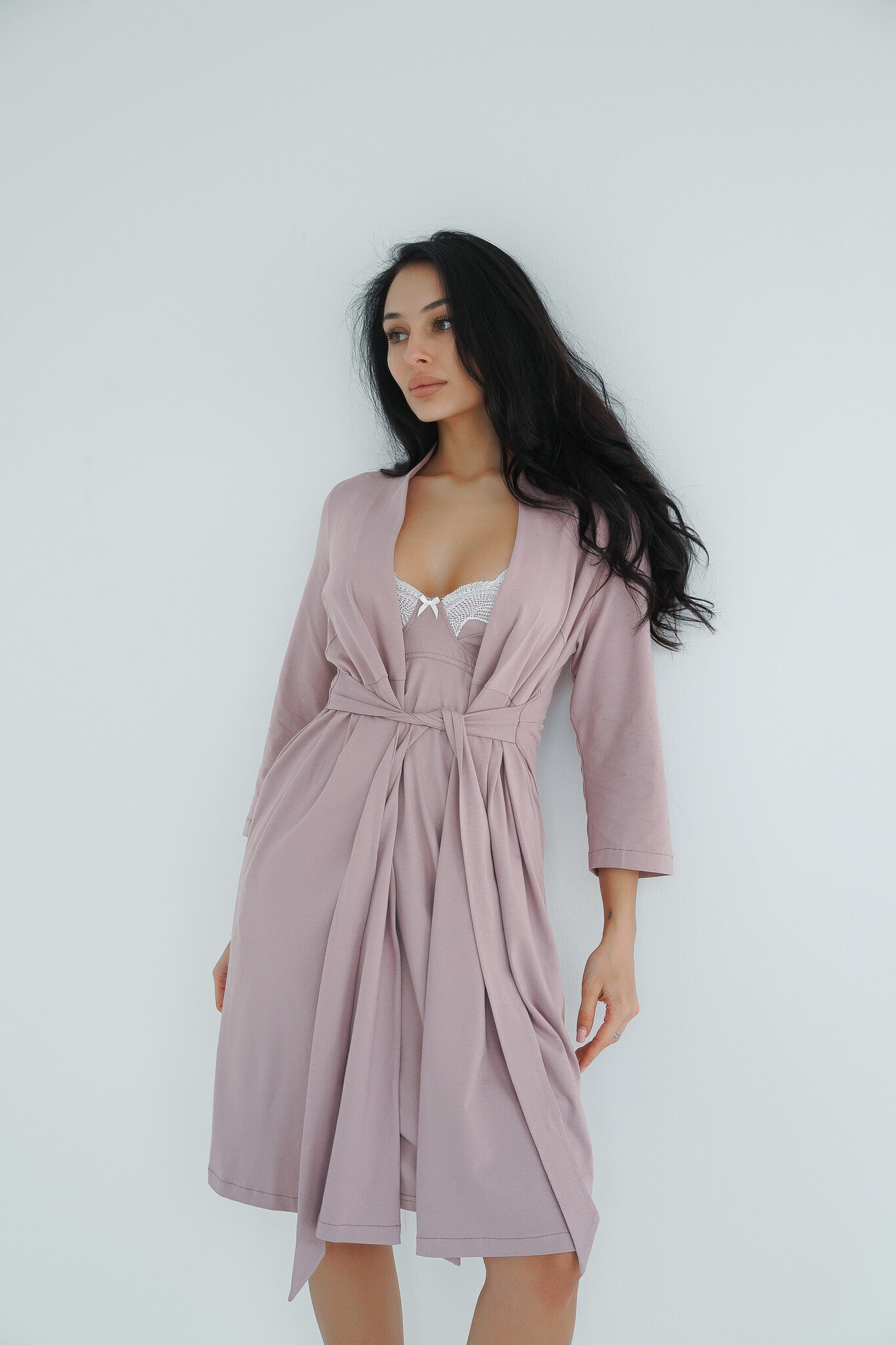 Халат для вагітних та годуючих матусь Soft&Lace - Аметист - Зображення 9