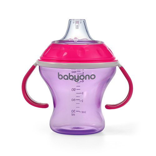 Поїлка непроливайка з м'яким носиком, 180мл (3+) (Рожевий) «Natural nursing» BabyOno