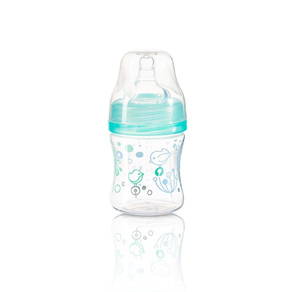 Пляшка антиколікова з широким отвором (Блакитний) 120 мл. BabyOno (0+)