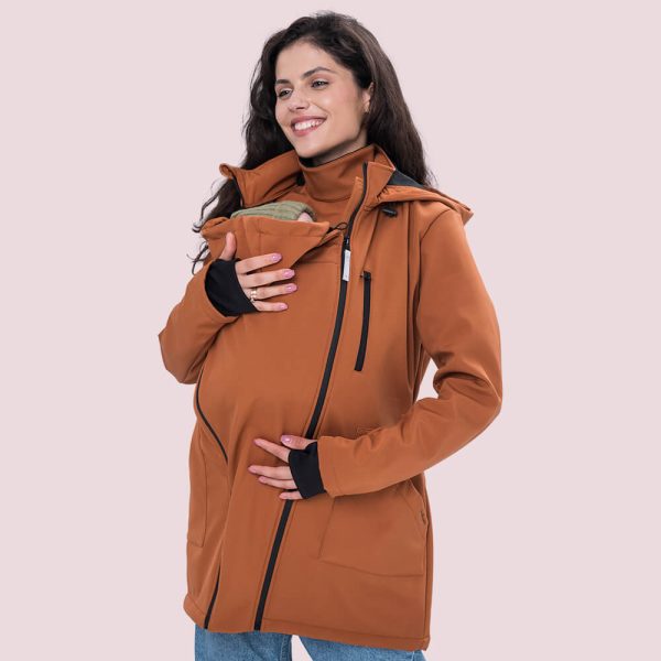Слінгокуртка, куртка для вагітних Softshell 4 в 1 Паприка (NEW)