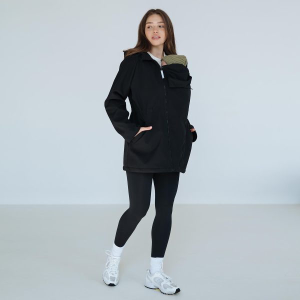 Слінгокуртка, куртка для вагітних Softshell 3 в 1 Неро