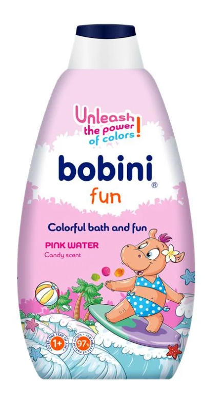 Кольоровий гель для купання та гри Рожева вода,500 мл. (1+) / «Bobini» BabyOno