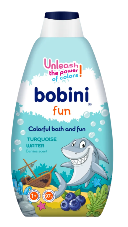 Кольоровий гель для купання та гри Блакитна вода, 500 мл - (1+) / «Bobini» BabyOno