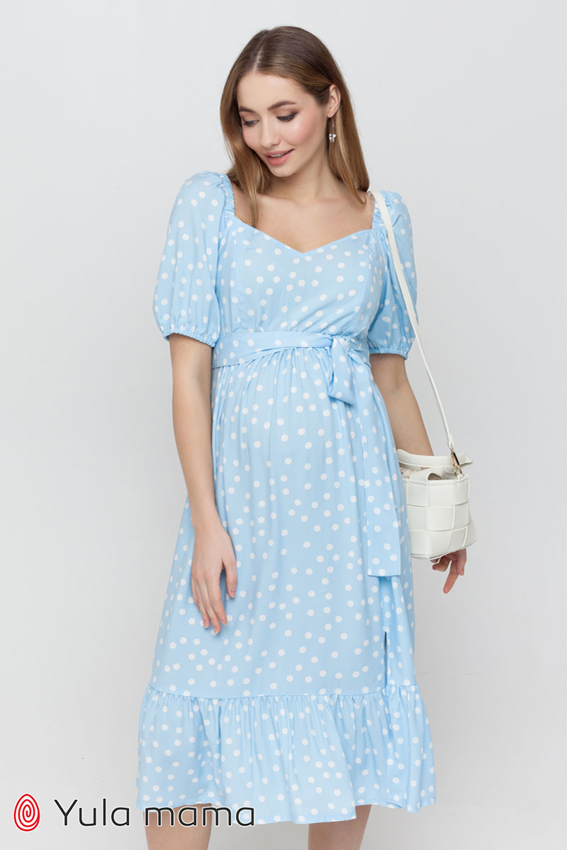 Блакитна сукня в горошок для вагітних та годуючих (арт. DR-21.132) - Зображення 2