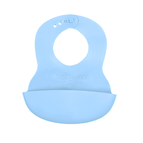 Нагрудник м'який з регульованою застібкою BabyOno (32 см x 23 см) (Небесно-блакитний)