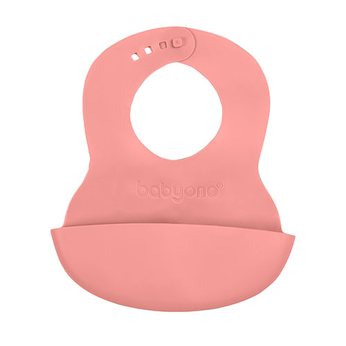 Нагрудник м'який з регульованою застібкою BabyOno (24 см x 27 см) (Рожевий)