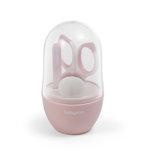 Косметичний набір для догляду за нігтями BabyOno (пилочка, ножниці, щипчики) (Рожевий)