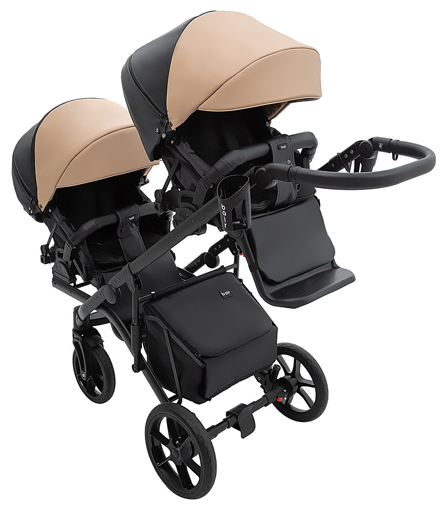 Коляска 2 в 1 для двійні Bair Kiwi DUO ECO BKD-18/15 капучино / чорний - Зображення 7