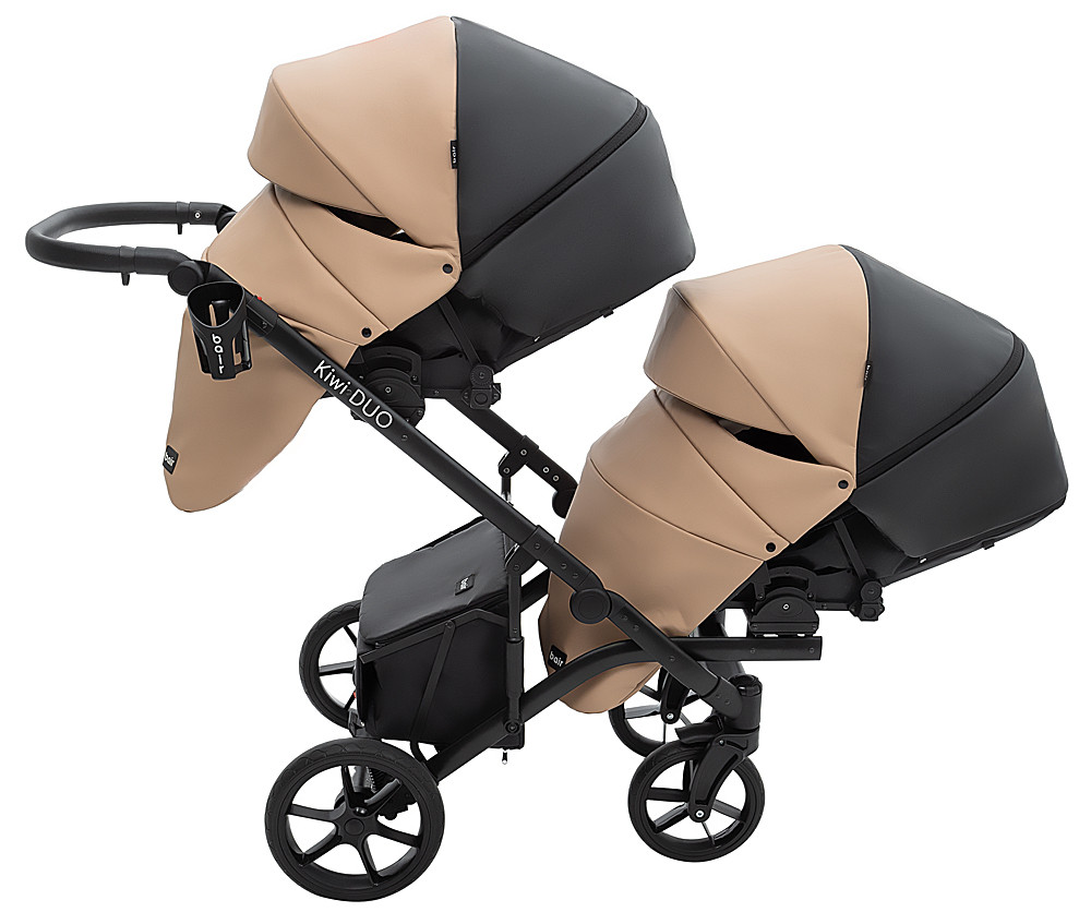 Коляска 2 в 1 для двійні Bair Kiwi DUO ECO BKD-18/15 капучино / чорний - Зображення 6
