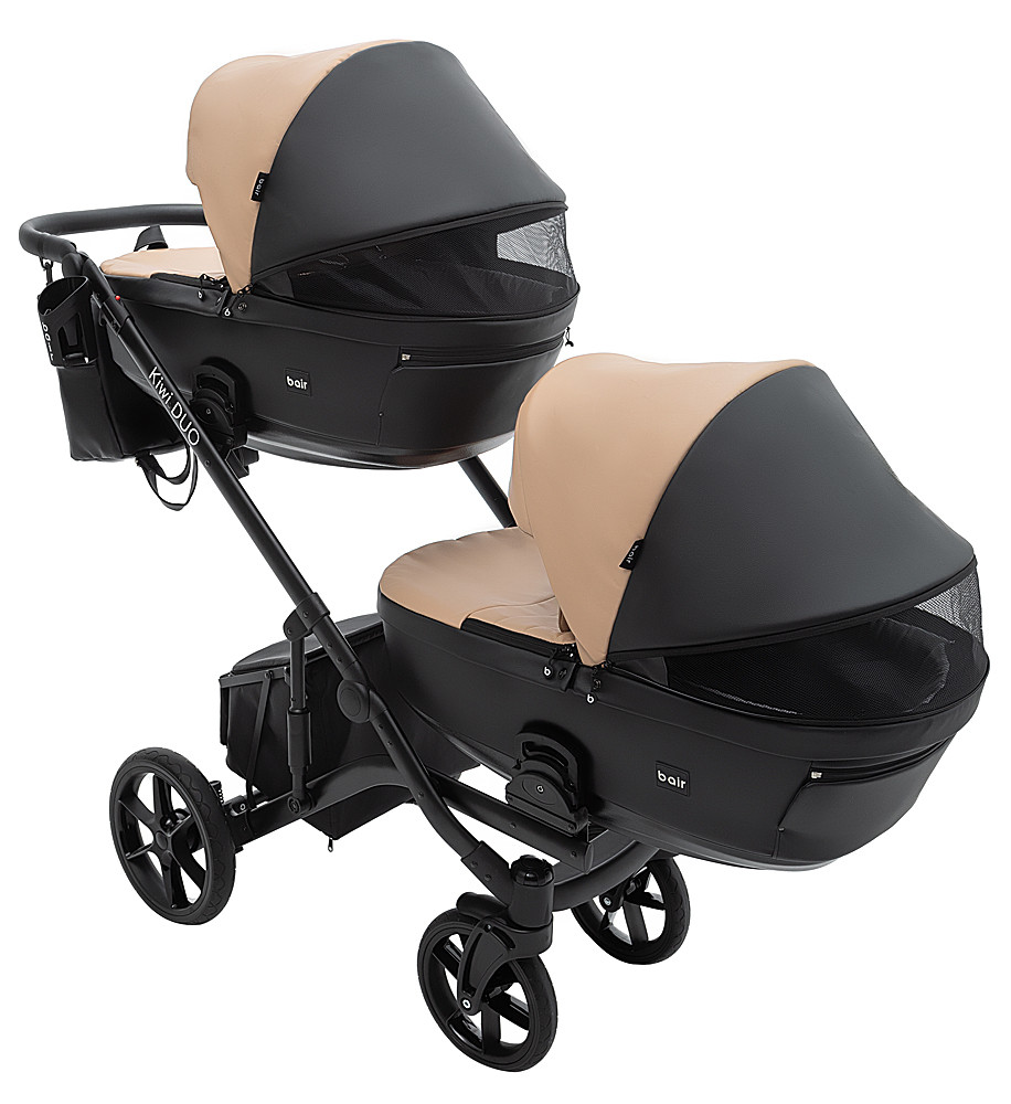Коляска 2 в 1 для двійні Bair Kiwi DUO ECO BKD-18/15 капучино / чорний - Зображення 5