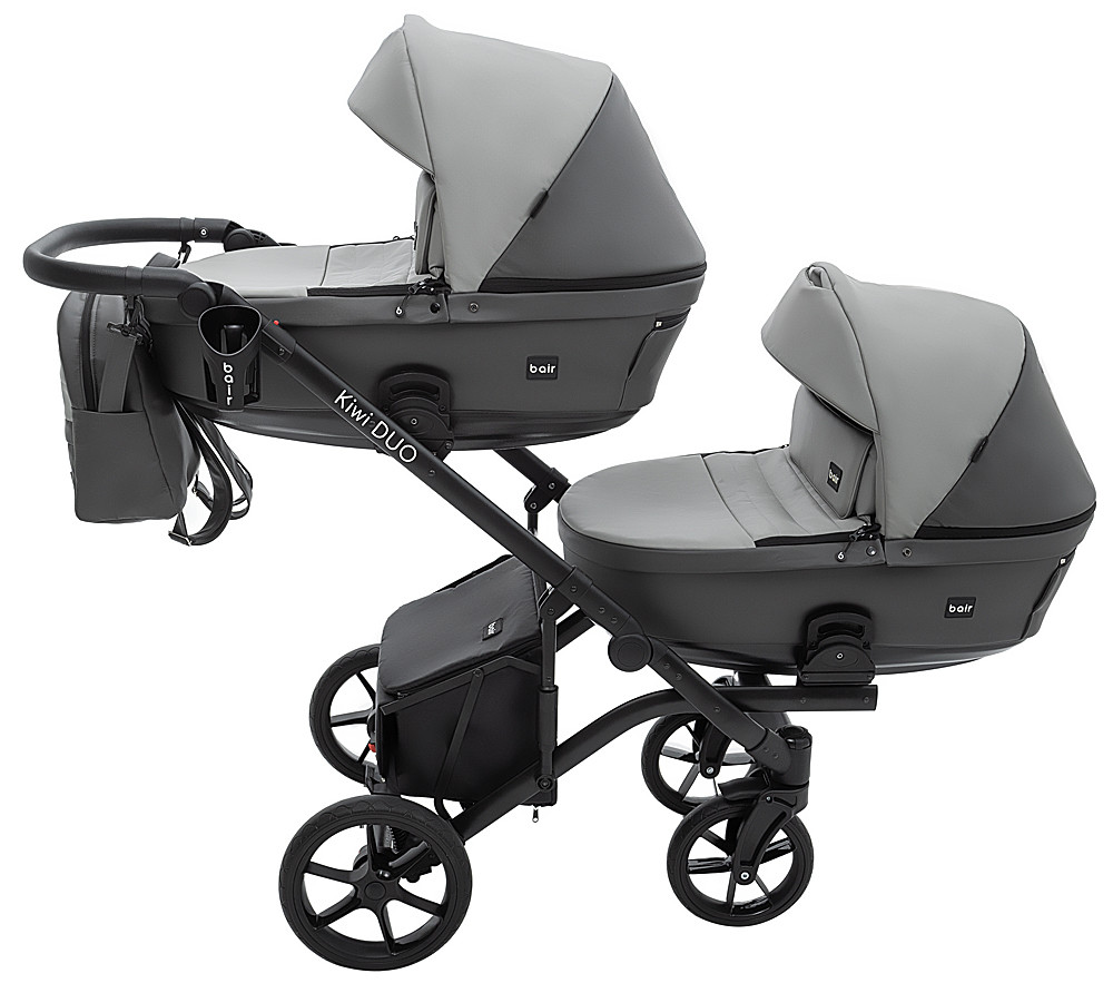 Коляска 2 в 1 для двійні Bair Kiwi DUO ECO BKD-21/15 сірий / графіт - Зображення 3