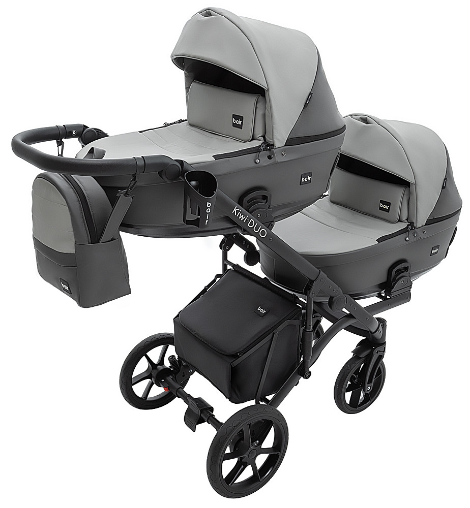 Коляска 2 в 1 для двійні Bair Kiwi DUO ECO BKD-21/15 сірий / графіт - Зображення 2
