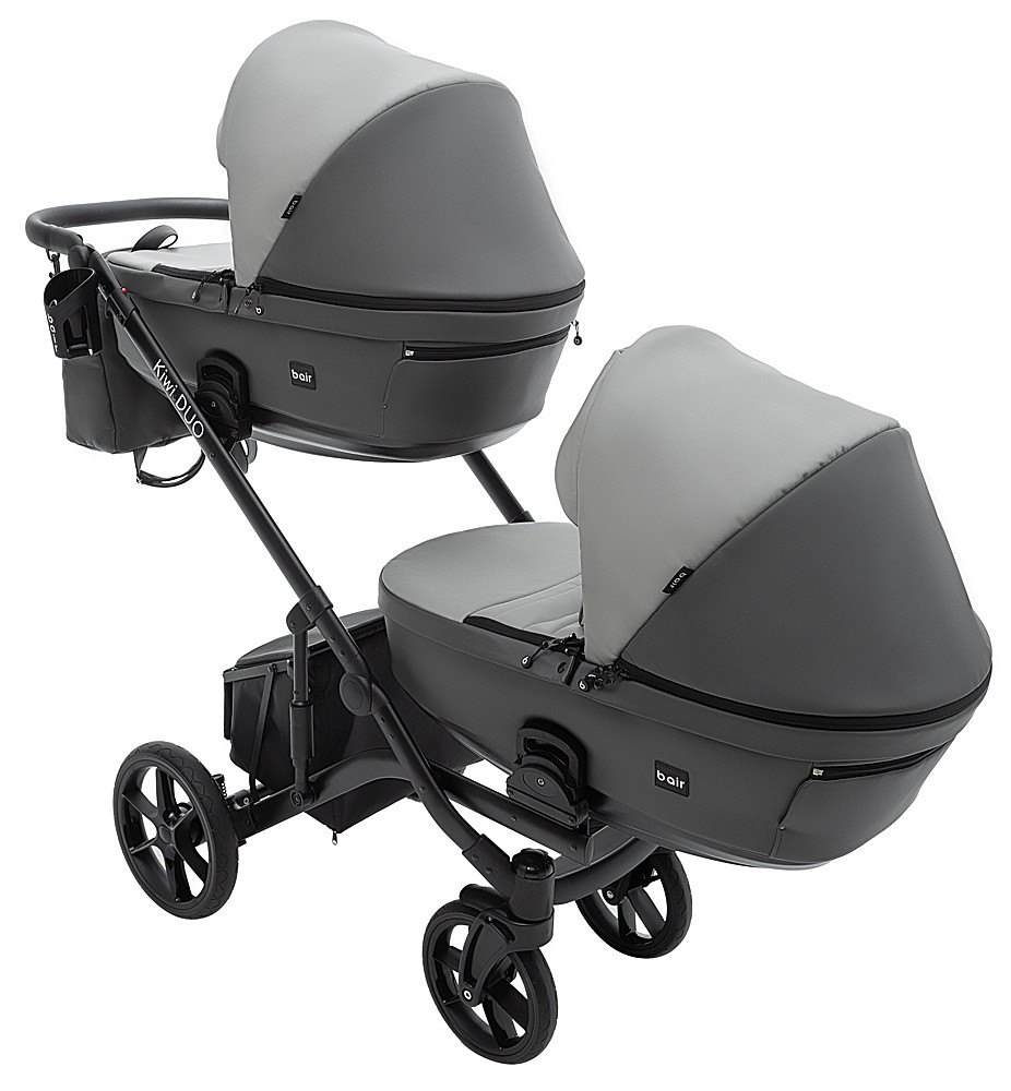 Коляска 2 в 1 для двійні Bair Kiwi DUO ECO BKD-21/15 сірий / графіт - Зображення 4