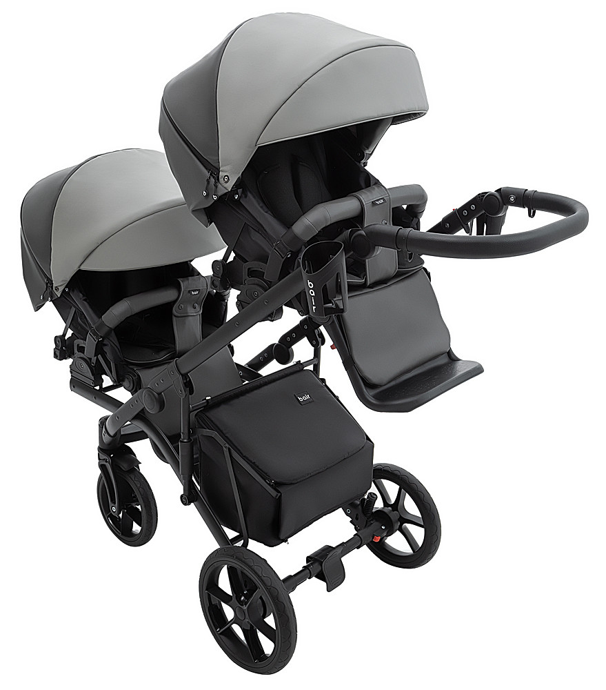 Коляска 2 в 1 для двійні Bair Kiwi DUO ECO BKD-21/15 сірий / графіт - Зображення 7