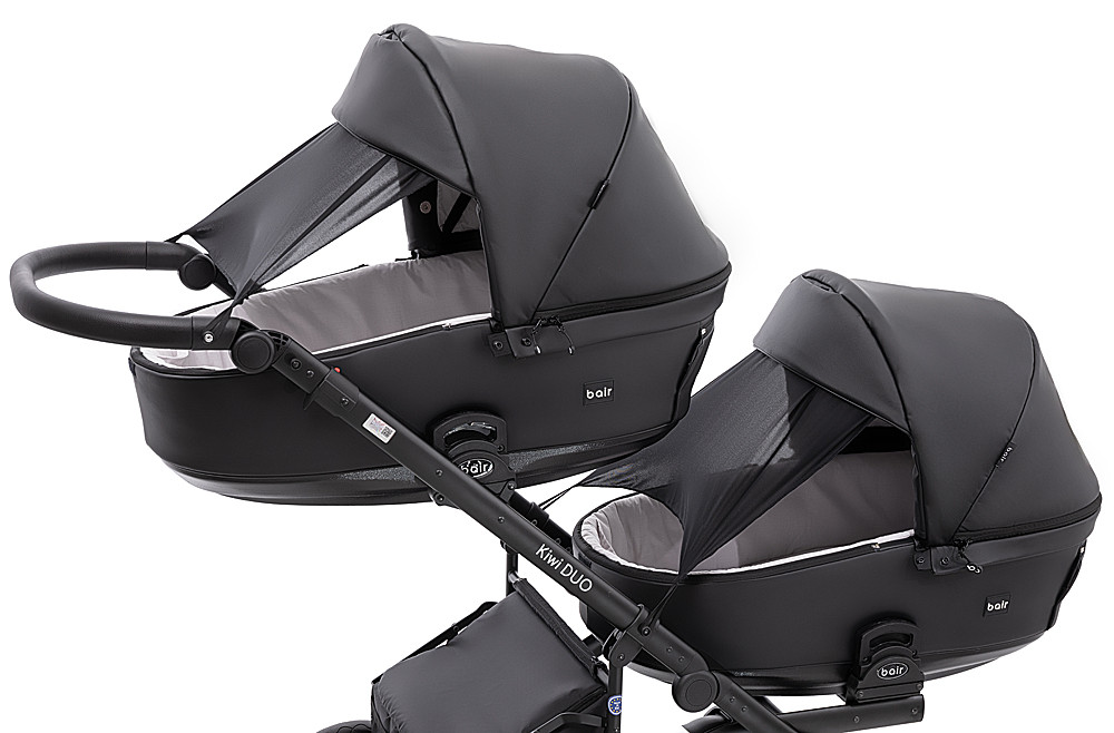 Коляска 2 в 1 для двійні Bair Kiwi DUO ECO BKD-15 чорний - Зображення 7