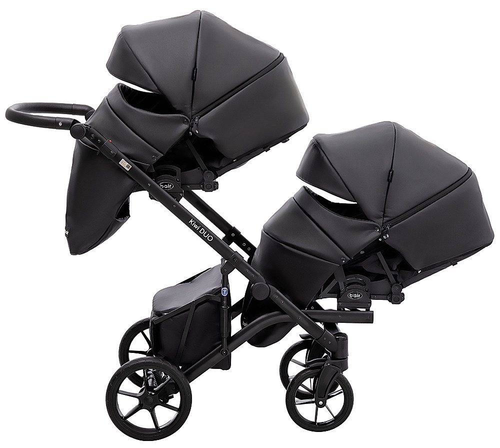 Коляска 2 в 1 для двійні Bair Kiwi DUO ECO BKD-15 чорний - Зображення 3