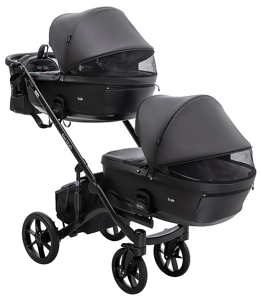 Коляска 2 в 1 для двійні Bair Kiwi DUO ECO BKD-15 чорний - Зображення 5